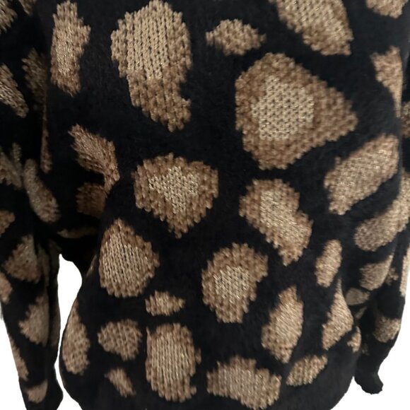 MICHAEL KORS Animal Print Dark Camel Sweater Size Small NEW - Picture 4 of 5